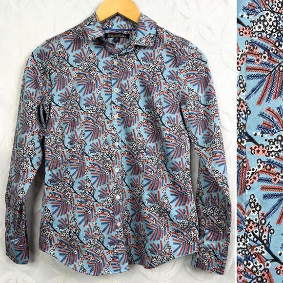 Brooks Brothers Petites Red White and Blue Cotton Classic Button Down Size 2 - Picture 8 of 8